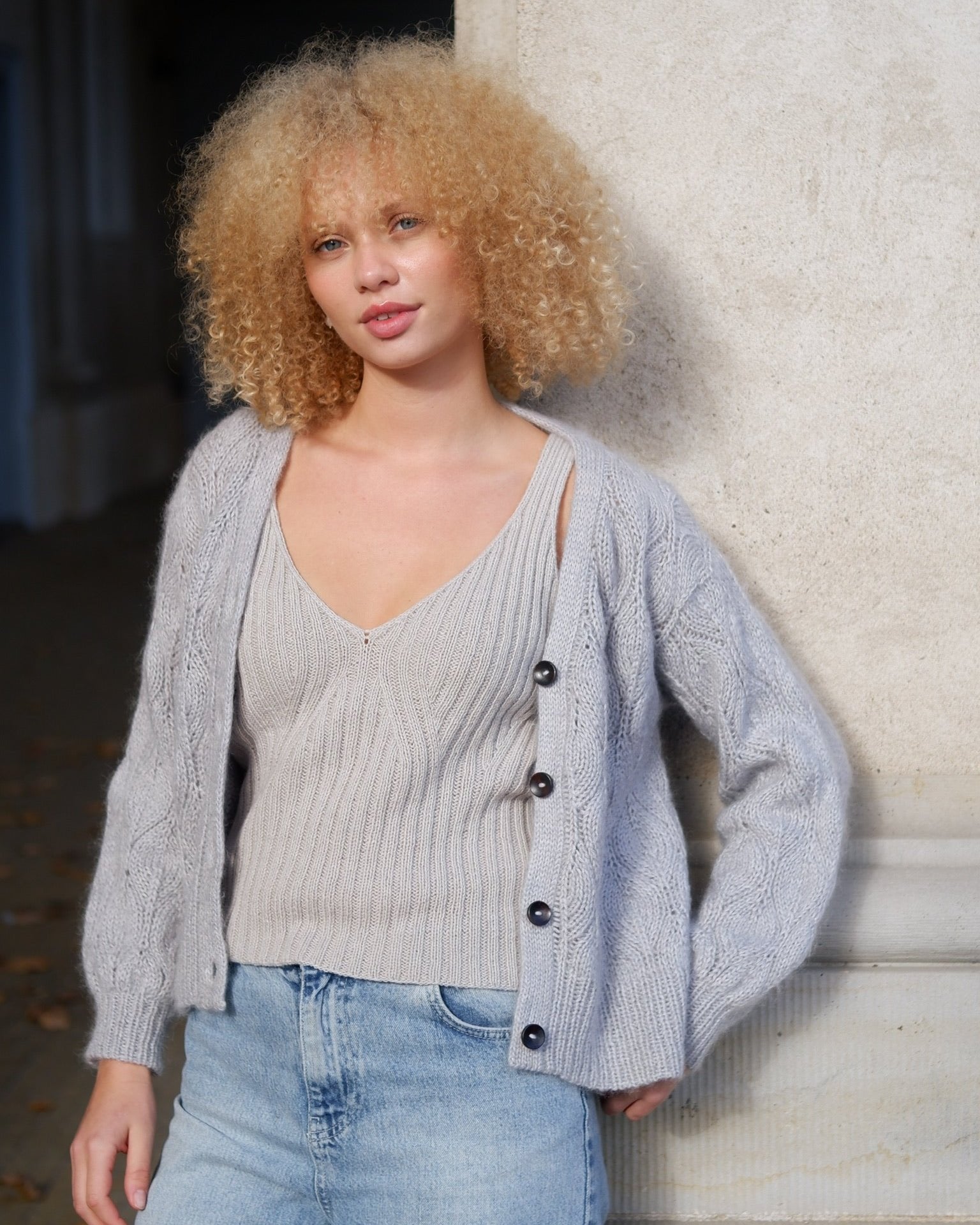 Olive Cardigan V-neck - Dansk