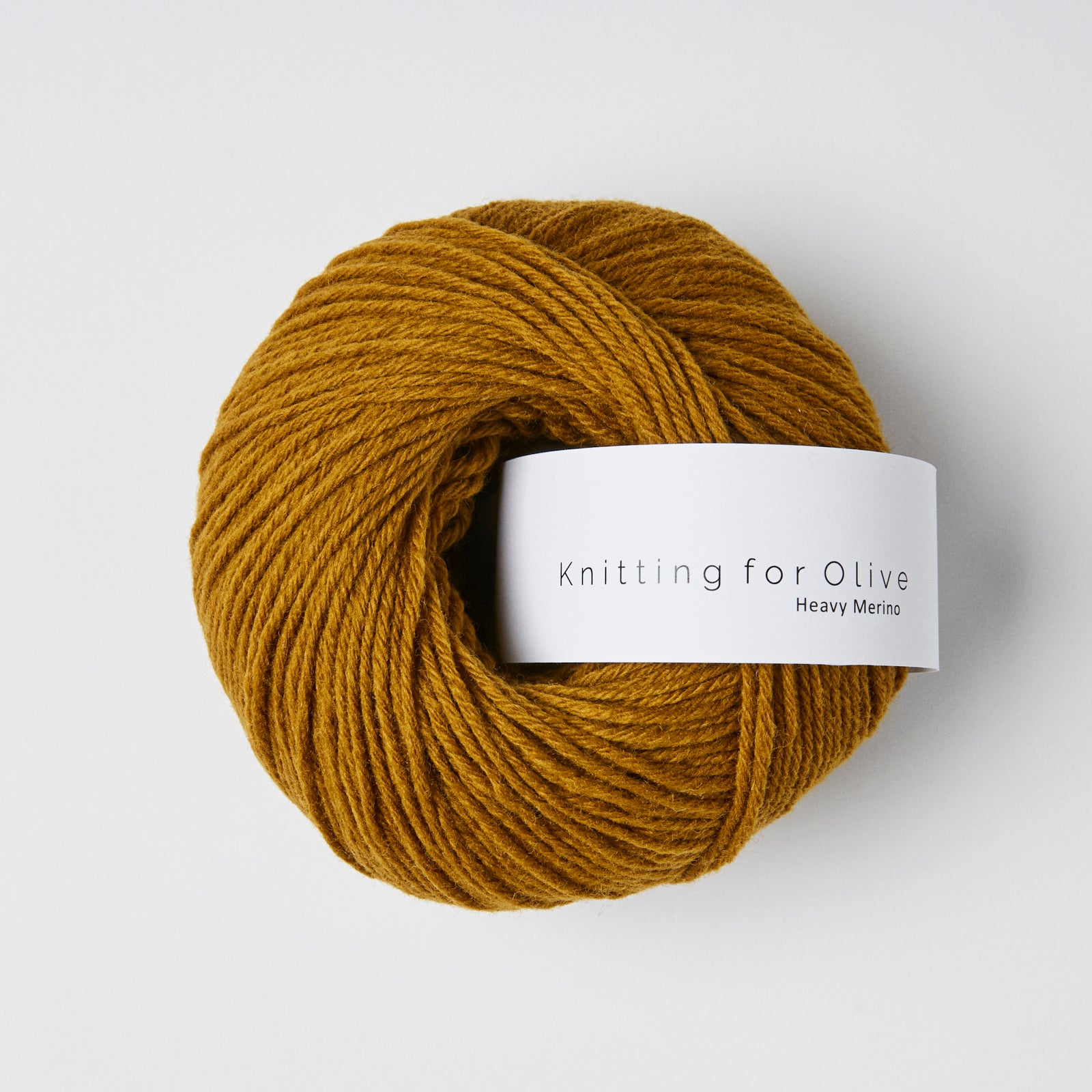 Soft Silk Mohair som harmonerer med Heavy Merino - mørk okker