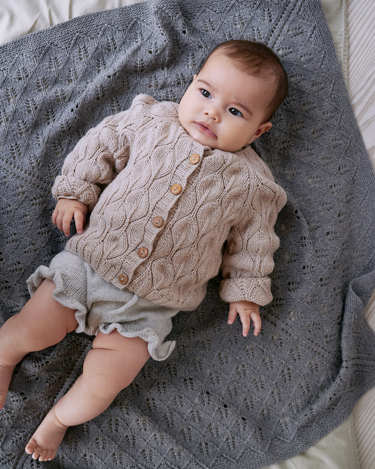Olive Cardigan Barn - Dansk